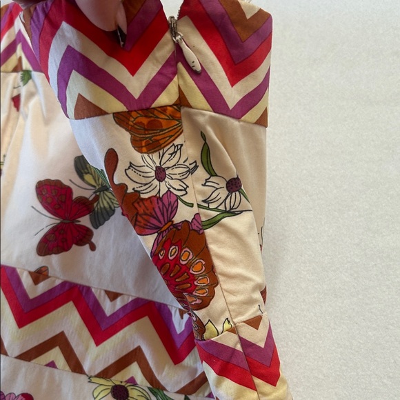 Tibi Red and Brown Geometric Top - Picture 6 of 10